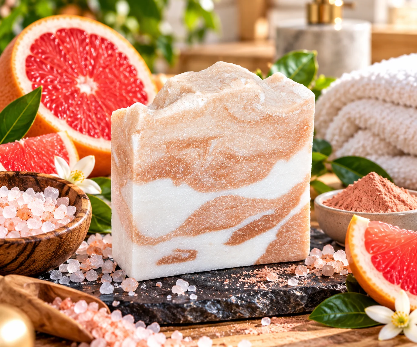Grapefruit & Sea Salt Cold Process Soap Bar 2 grapefruit sea salt cold process soap bar