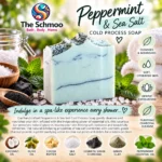 Peppermint & Sea Salt Cold Process Soap Bar - Thumbnail Image 1