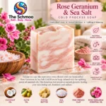 Rose Geranium & Sea Salt Cold Process Soap Bar 4 Rose Geranium & Sea Salt Cold Process Soap Bar - Thumbnail Image 1