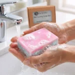 ice queen in hands under water bubbles