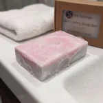 ice queen soap bar bubbles on side of sink