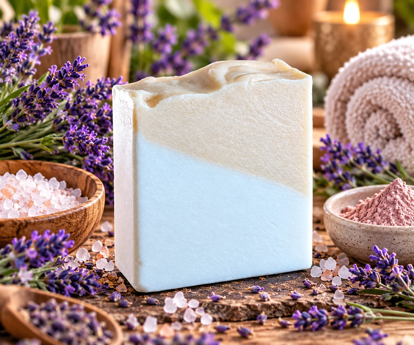 Lavender & Sea Salt Cold Process Soap Bar 3 Lavender & Sea Salt Cold Process Soap Bar - Image 3