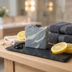 Lemon & Charcoal Sea Salt Cold Process Soap Bar - Thumbnail Image 3