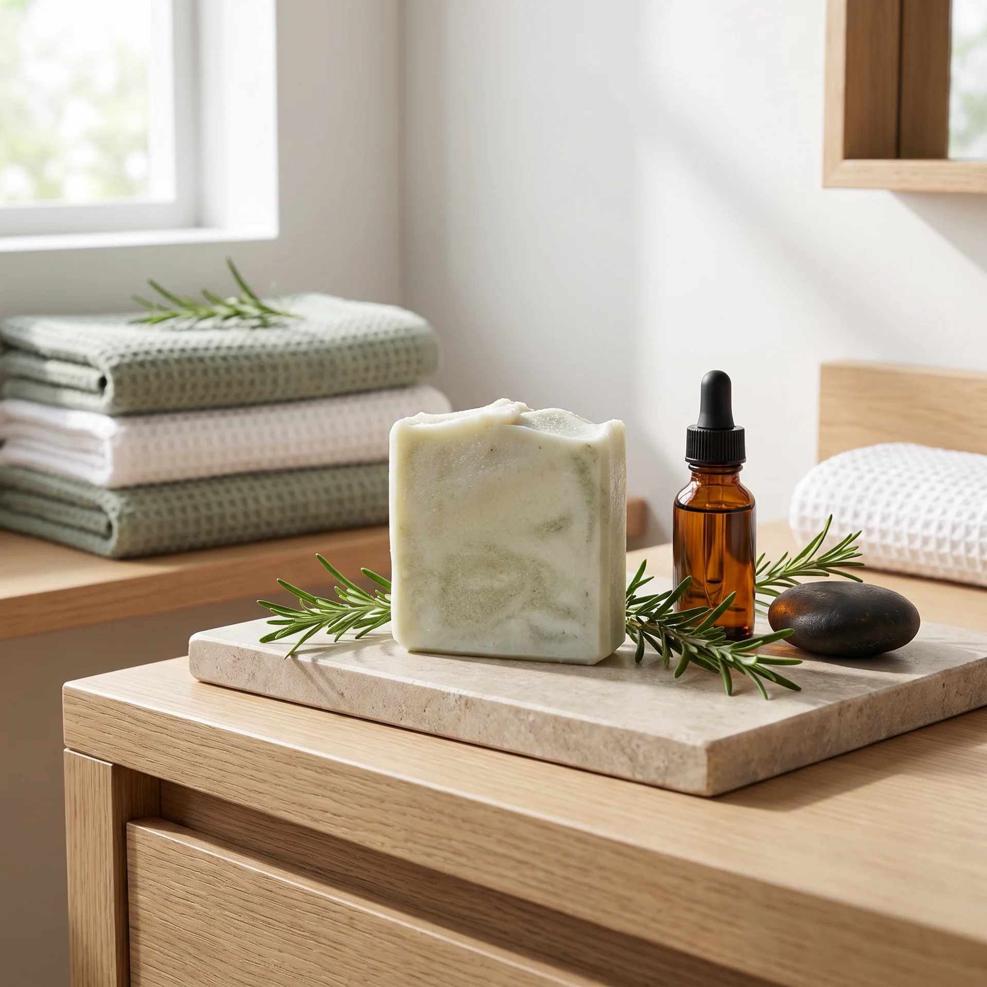 Rosemary & Sea Salt Cold Process Soap Bar 2 Rosemary & Sea Salt Cold Process Soap Bar - Image 2