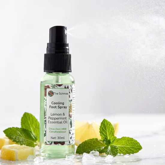 Lemon Peppermint foot spray on ice