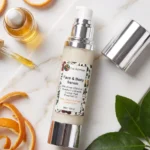 serum orange flatlay marble orange peel