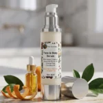 serum orange upright marble oil bottle
