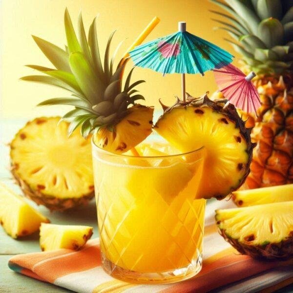 Tropical pineapple drink with umbrella, representing the juicy and vibrant Pineapple fragrance