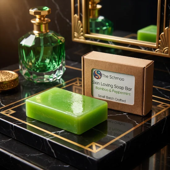 bamboo peppermint soap bar flapper style