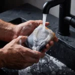 black citrus male hand washing black citrus male hand washing