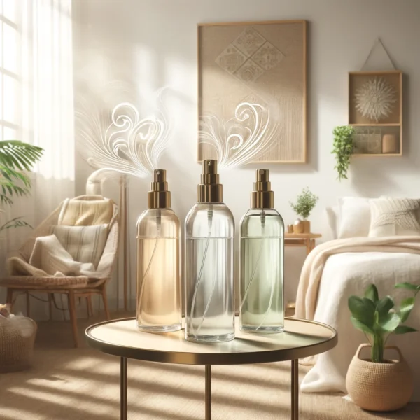 Cozy, sunlit room with a bohemian decor, plants, and a welcoming ambiance, ideal for using natural room sprays