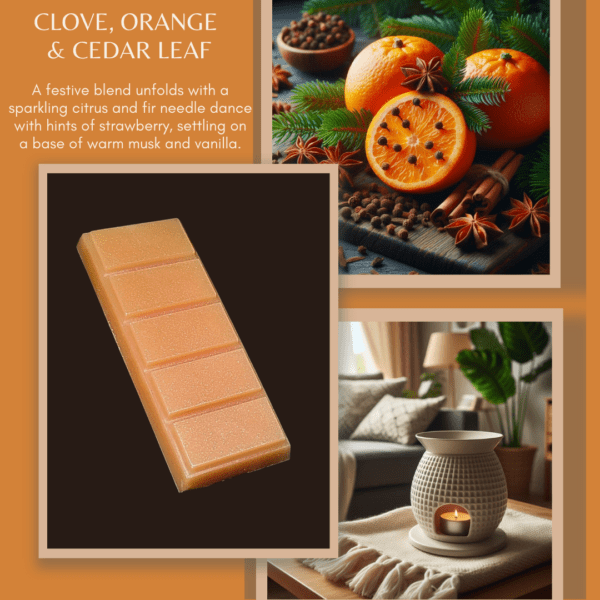 Clove Orange & Cedar leaf- Wax Melt snap Bar