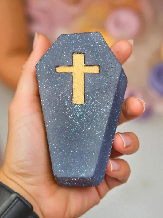 #1 Haunting Coffin Bath Bomb | A Darkly Sweet Strawberry Scent 2 gothic coffin bath bomb