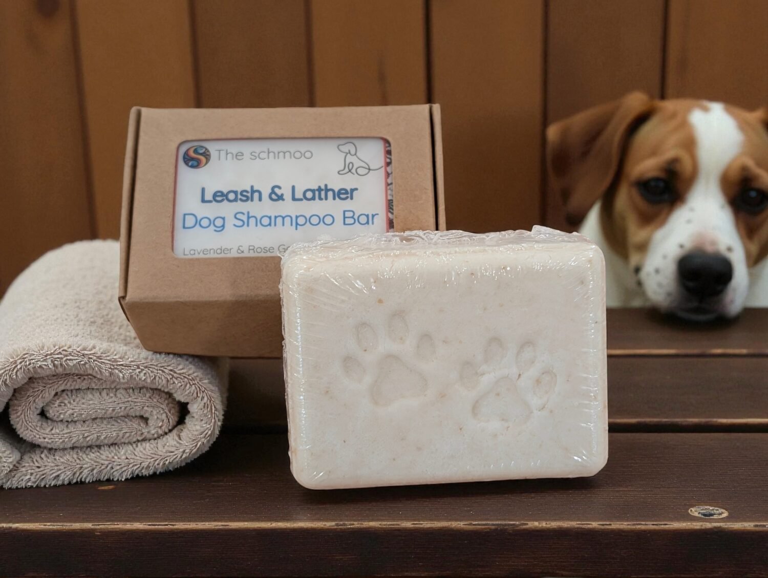 Luxurious Leash & Leather Dog Shampoo Bar | Soothing & Calming Lavender & Geranium 1 Leather & Leash Dog Shampoo
