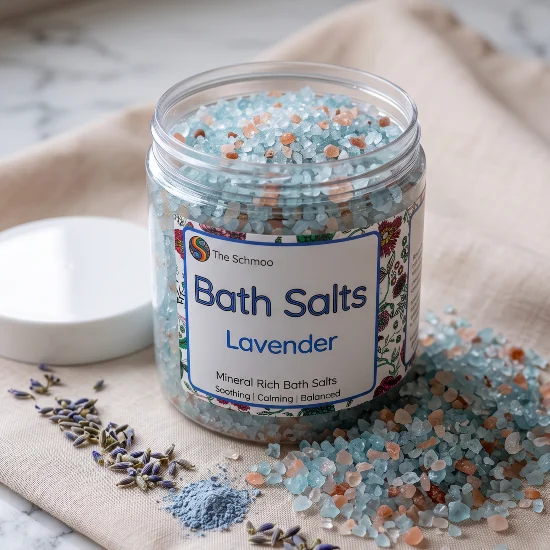 bath salts lavender on towel bath salts lavender on towel