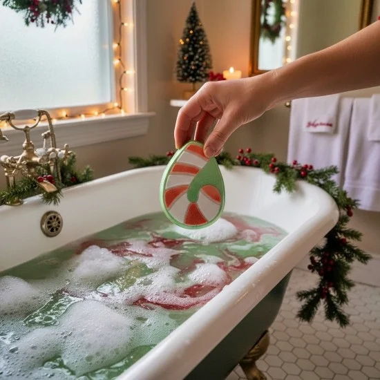 Sweet Candy Cane Bath Bomb | A Delightful Peppermint Scent 2 Sweet Candy Cane Bath Bomb