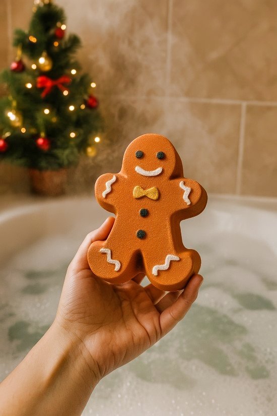 Cosy Gingerbread Man Bath Bomb | An irresistible Spiced Ginger Scent 5⭐ 1 Cosy Gingerbread Man Bath Bomb