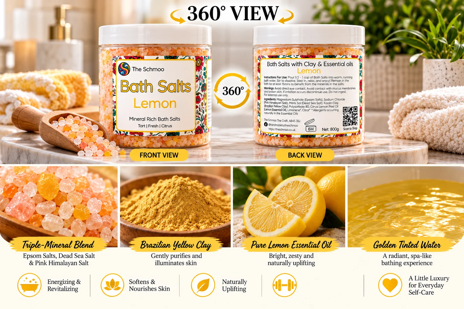 Brightening Lemon & Brazilian Yellow Clay Bath Salts 7 Brightening Lemon & Brazilian Yellow Clay Bath Salts - Image 7
