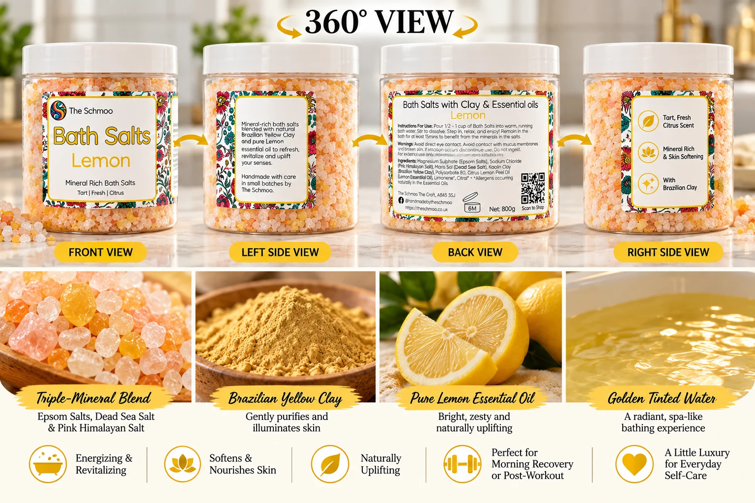 Brightening Lemon & Brazilian Yellow Clay Bath Salts 9 Brightening Lemon & Brazilian Yellow Clay Bath Salts - Image 9