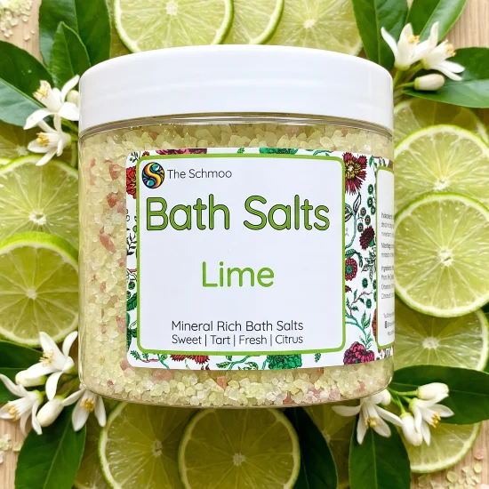 bath salts lime flat lay bath salts lime flat lay