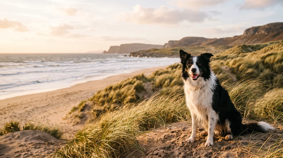 Happy border collie sitting on Nano Banana 2 38838 1200